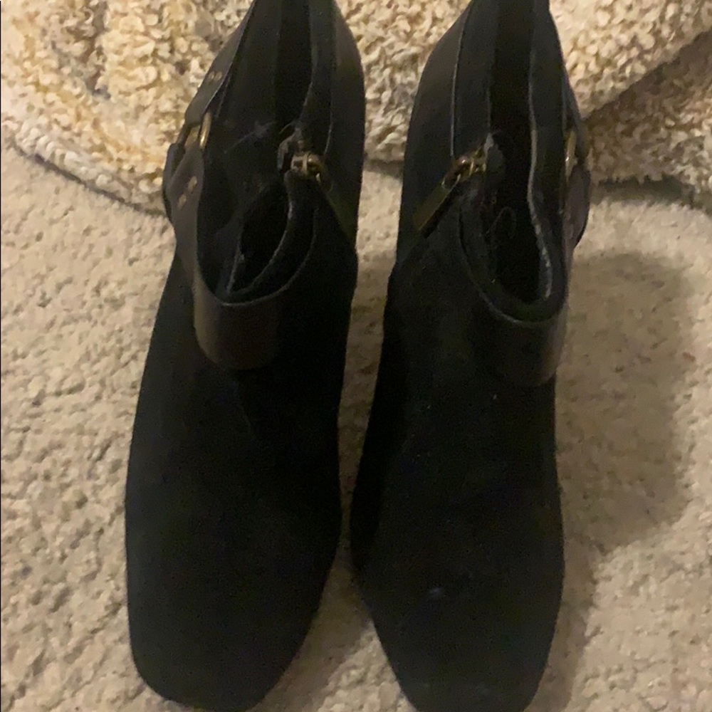 Black sued ankle boot